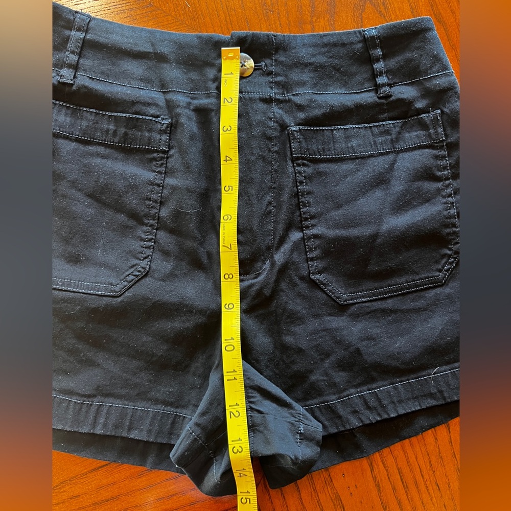 Anthropologie Maeve black High-Waist Cotton Shorts - Picture 7 of 9